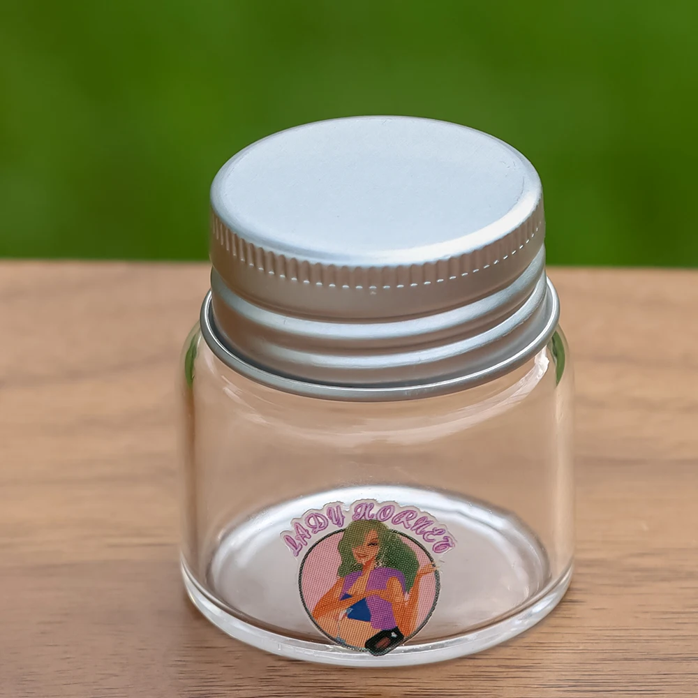 

LADY HORNET 3pcs Glass Airtight Stash Jar Pill Box Multi-Use Vacuum Seal Portable Storage Container for Tobacco Herbs