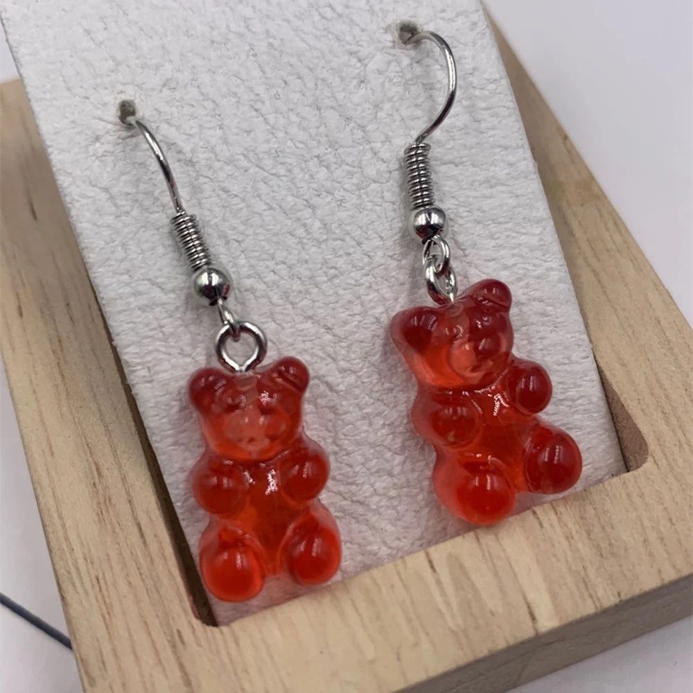 Мультяшные милые полимерные серьги цветные Животные медведь Высокое качество