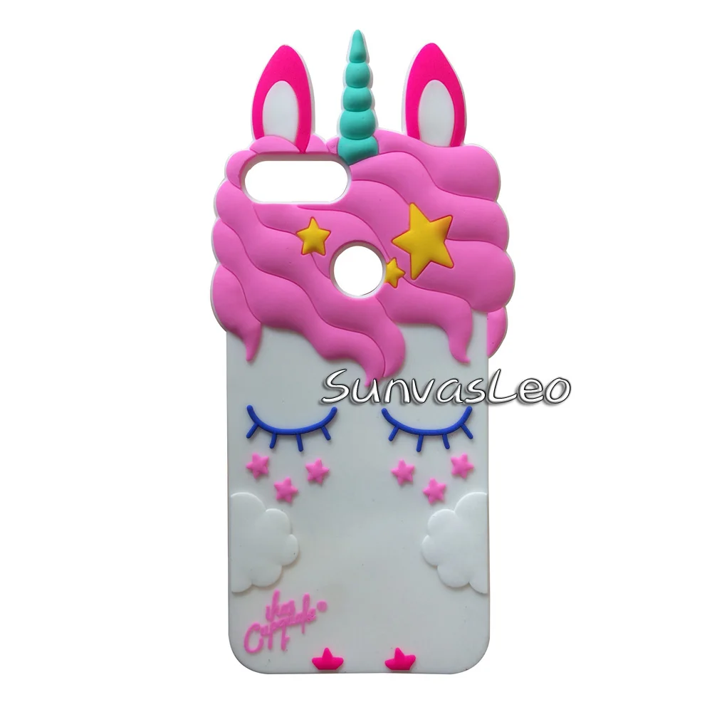 White Pretty Unicorn Для huawei P Smart() 5,6" 3D чехол, мягкий силиконовый чехол с мультипликационным принтом единорога, Счастливого кота, чехол для huawei Honor 9 Lite - Цвет: White Pretty Unicorn