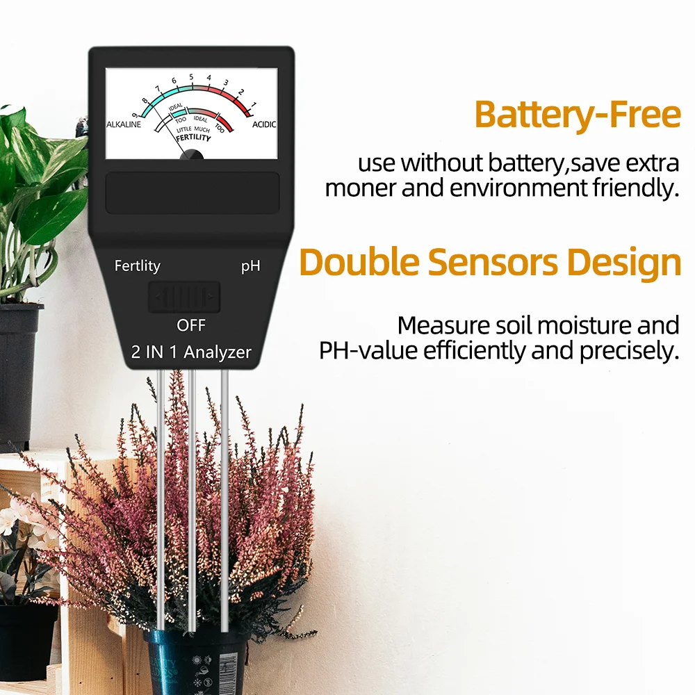 Измеритель влажности почвы 2 в 1 высокоточный измеритель PH для использования