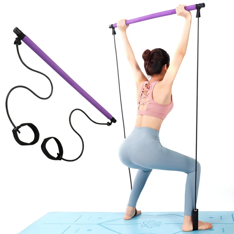 

2021 Pilates Yoga Pull Rods Portable Home Gym Body Abdominal Resistance Bands For Exercise Stick Toning Bar Fitness Rope Puller