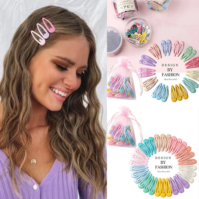 

10/20/30 New Women Girls Cute Colorful Waterdrop Shape Hairpins Sweet Hair Clips Barrettes Slid Clip Fashion Hair Accessories