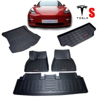 tpo rubber car floor mats trunks mat for tesla model s 2014 2020 car accessories all weather waterproof foot floor mat carpet