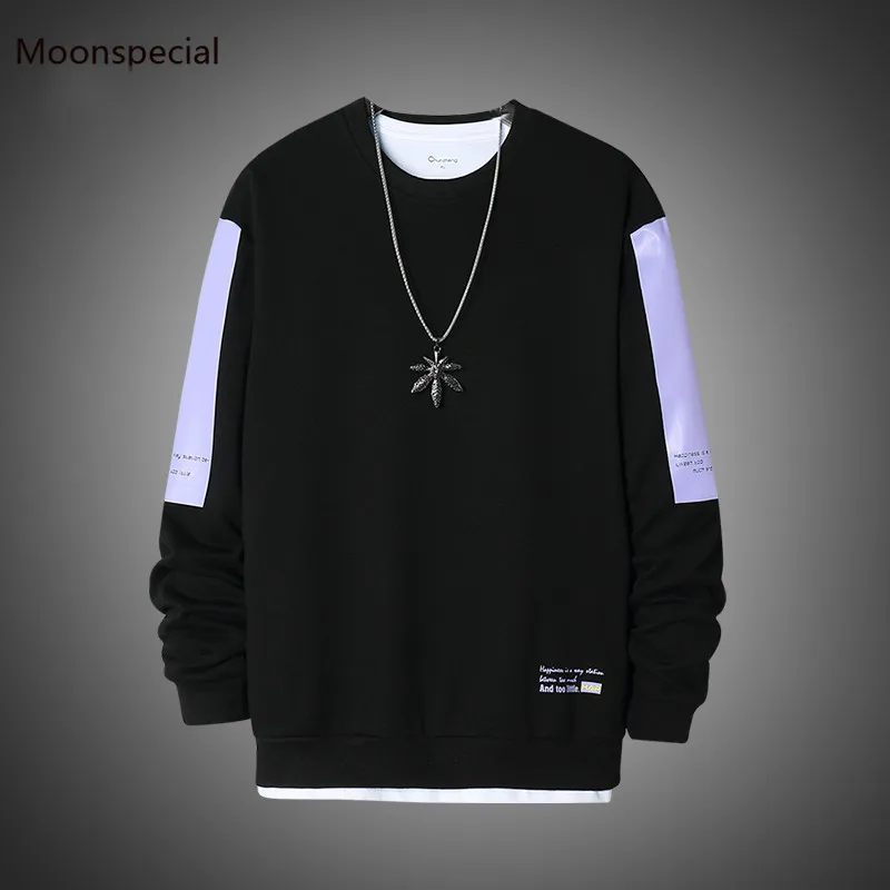 

Свободная Толстовка с круглым вырезом на шее с Для мужчин 2020 весенние однотонные в стиле «хип-хоп» Японская уличная одежда пуловеры желтый ...