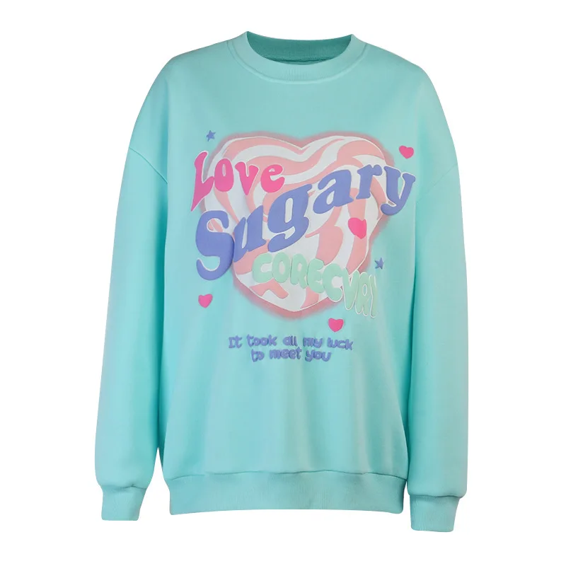 

Новинка, свободная Женская толстовка с сердечками