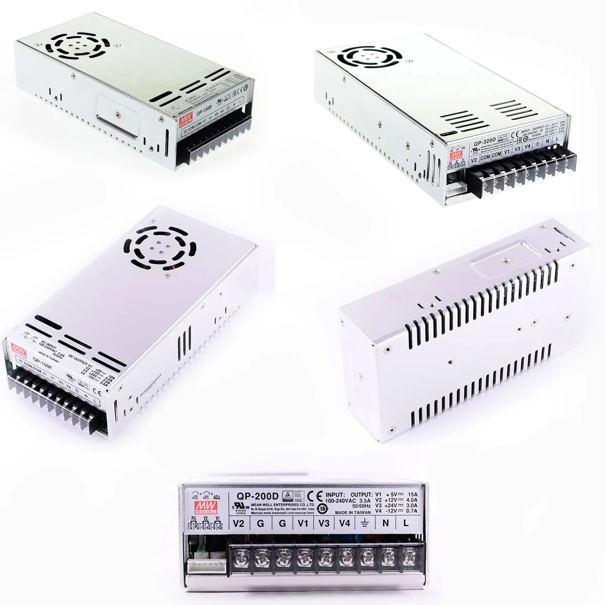 QP 150/200/320 3A/3B/3C/3D/3E/D/F/B/C на четыре выхода с источником питания PFC Meanwell 3.3V5V 5V12V24V 12V15V