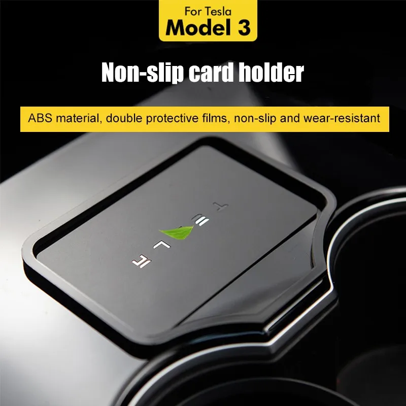 

Car Start Card Key Position Holder For Tesla Mode 3 Accessories Key Stopper Trim Frame Sticker Limiting Stopper