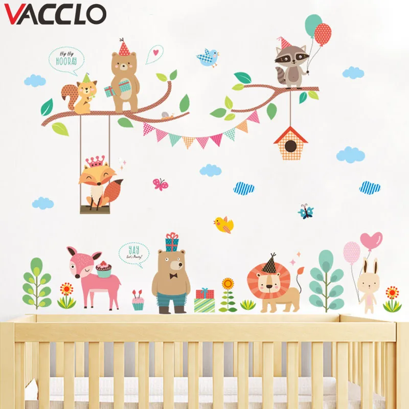 Новинка наклейки Vacclo с изображением животных из мультфильмов Лев в зоопарке на