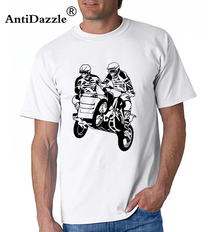 Antidazzle Футболка с принтом &quotmoto Sidecar&quot коротким рукавом Мужская хлопковая