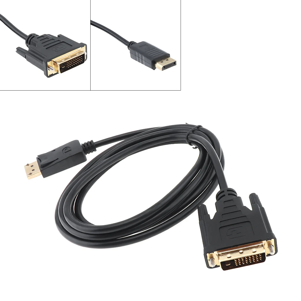 

ZMT-89885 1.8M 3 in 1 Black DP Displayport to DVI Cable 24+1 Conversion Line Fit for Lenovo / HP / DEL L / Laptop / PC