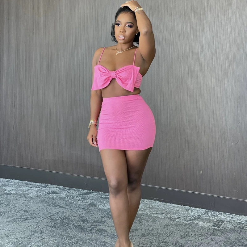 

ZKYZWX Plus Size 2 Piece Set Summer Clothes for Women Vacation Crop Top Mini Skirt Sexy Club Dress Birthday Outfits Matching Set