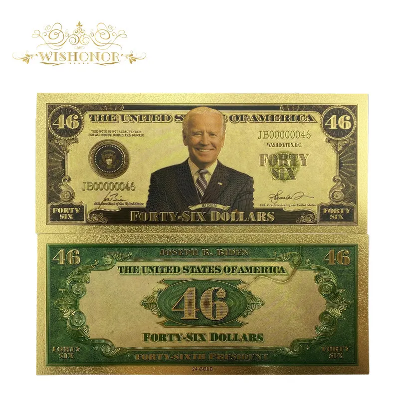 2021's Новый Тип Америка Biden банкнот 46 доллар в центре сообщений течение 24k