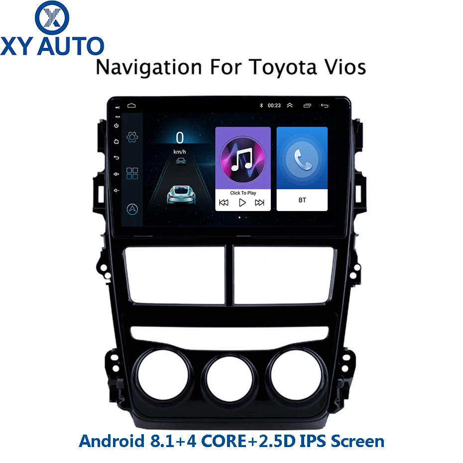 9 дюймов 2.5D IPS Закаленное HD Мульти-сенсорный экран Android 8 1 NAVI для Toyota Vios yaris 2018 с
