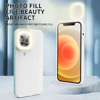 luxury shockproof fill light selfie ring flash stable tpu cellphone case for iphone 12 11 pro max cover mobile phone capa fundas