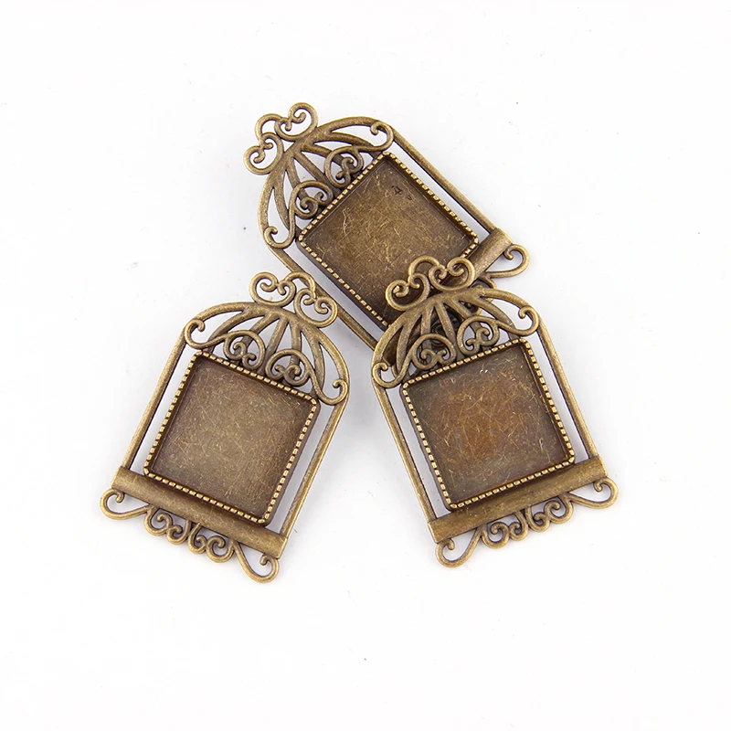 30*30 мм 2 шт внутренний размер яркая Античная бронзовая клетка для птиц из сплава