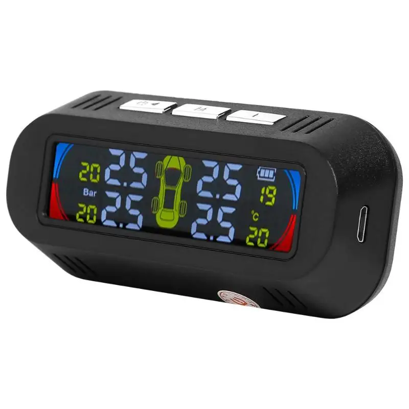 Автомобильная система контроля давления в шинах на солнечной батарее с 4