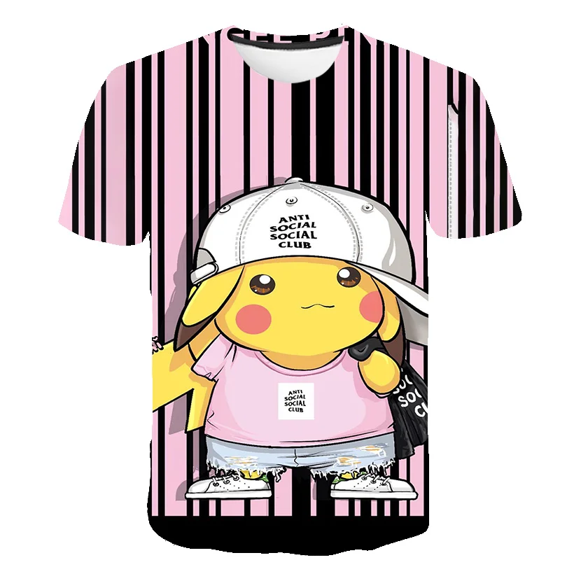

Kids T-shirt Anime Pokemon Printed Mochila Short Sleeve Manga Costume Cool Funny Kawaii Cute Tshirts Harajuku Casual Tee Shirt
