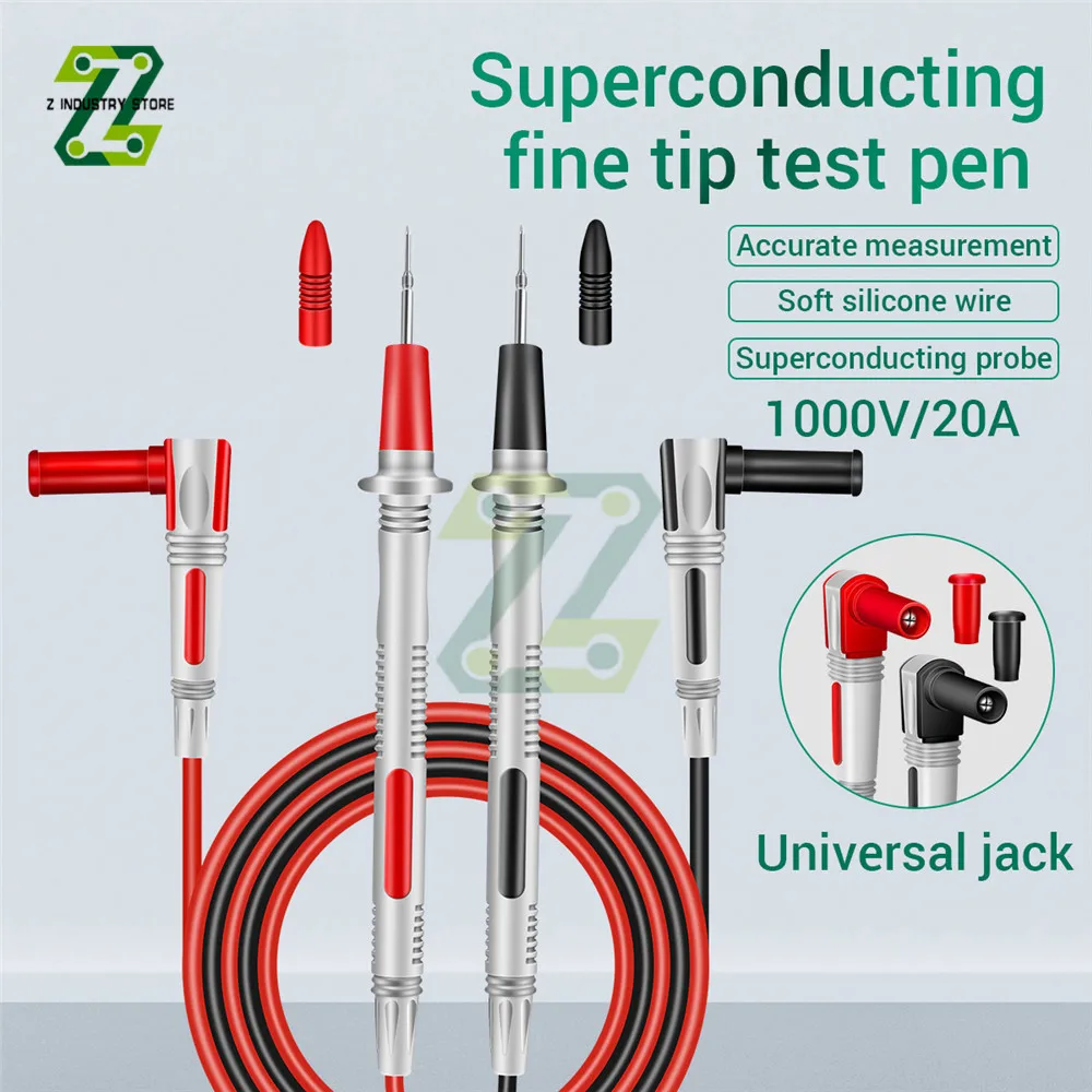 

PT2020 Multimeter Test Leads Probe Silicone Wire 20A 1000V Needle Tip Universal Meter Probes Pen Accessories