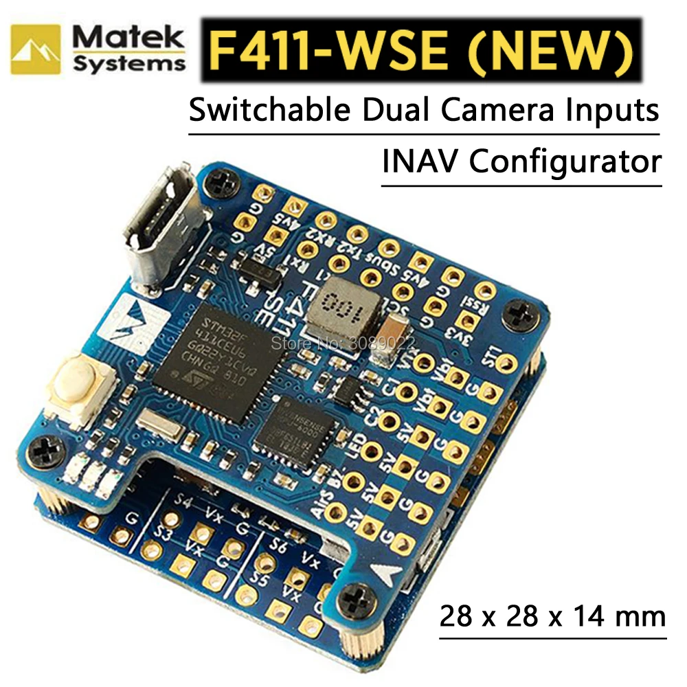 Контроллер полета Matek Mateksys F411 WSE Compact Flight Controller & BEC выход 5 В встроенный 2 6S ESC 78A