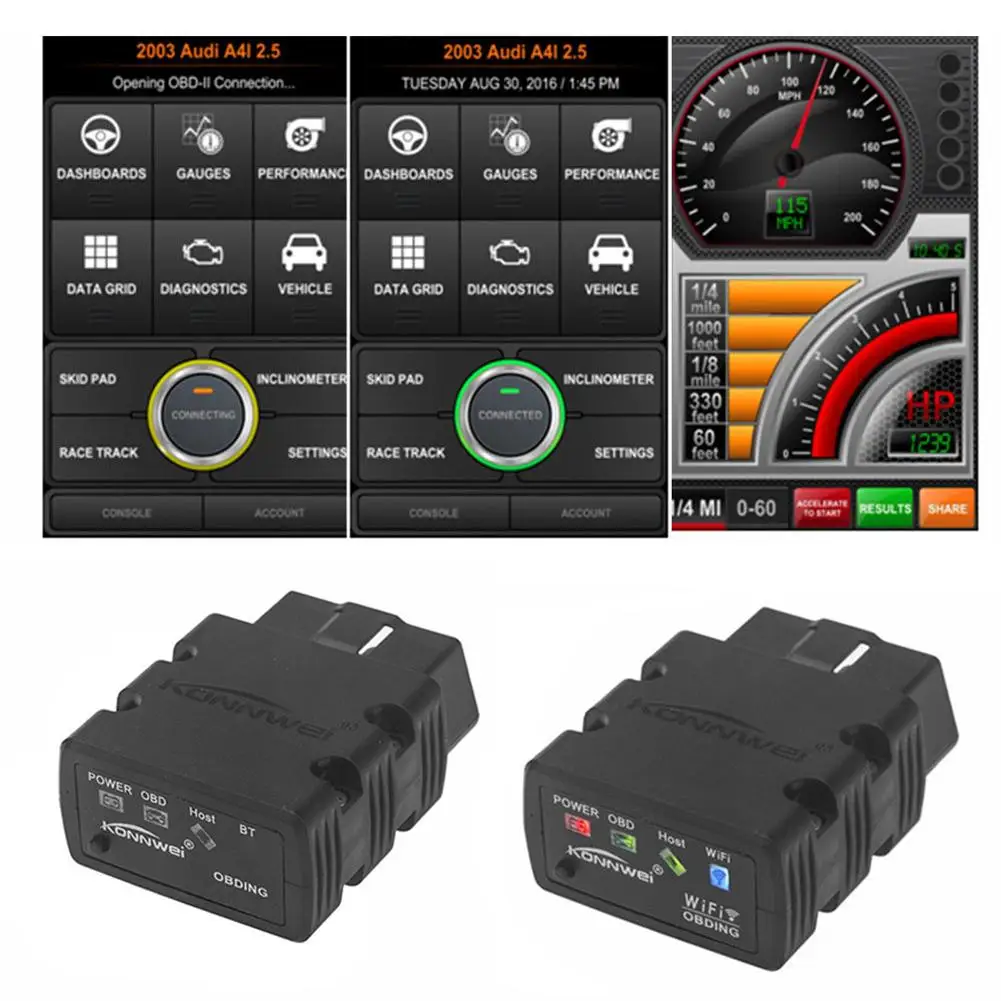 ELM327 WiFi Bluetooth OBD2 OBDII автомобильный диагностический сканер инструмент для iPhone Android