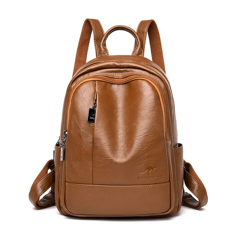 Женские мягкие кожаные рюкзаки, высокое качество, рюкзак Mochila Feminina, школьные сумки для девочек-подростков, рюкзак для путешествий, Sac A Dos - Цвет: Yellow