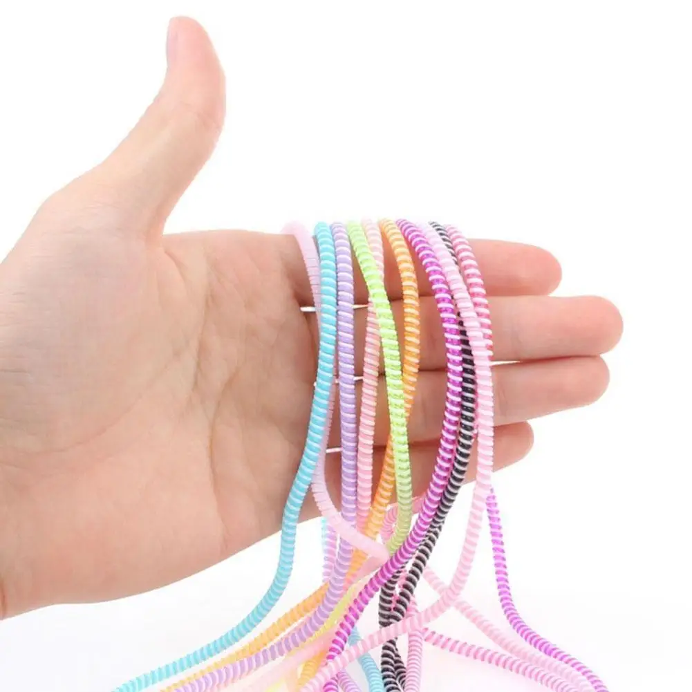 

1pcs 50cm Color TPU USB Charger Cable Cord Protector Wrap Cable Winder Winder Organizer, Hair Ring