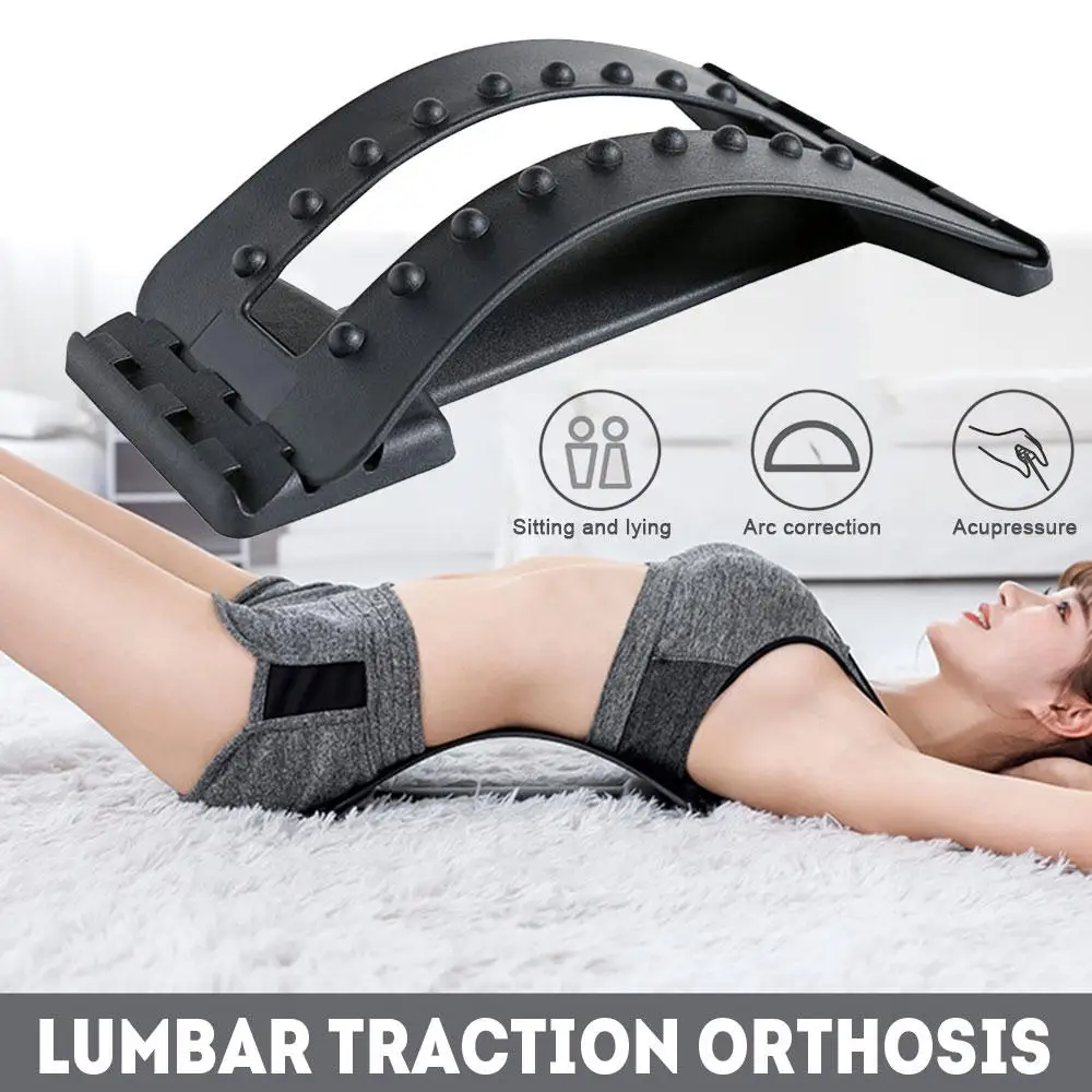 

Lumbar Vertebra Black Lumbar Corrector Tensioner Orthosis 18 Massage Points Magic ABS Health Care Back Massager Professional