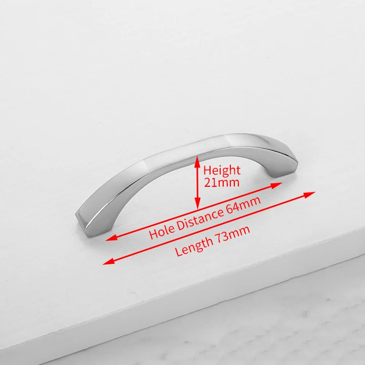 Silver 64mm Цинковый сплав Современный черный цвет, для шкафов ручки Золото кухонные ручки шкафа дверной ручки для выдвижных ящиков оборудование для обработки мебели - Цвет: Silver 64mm