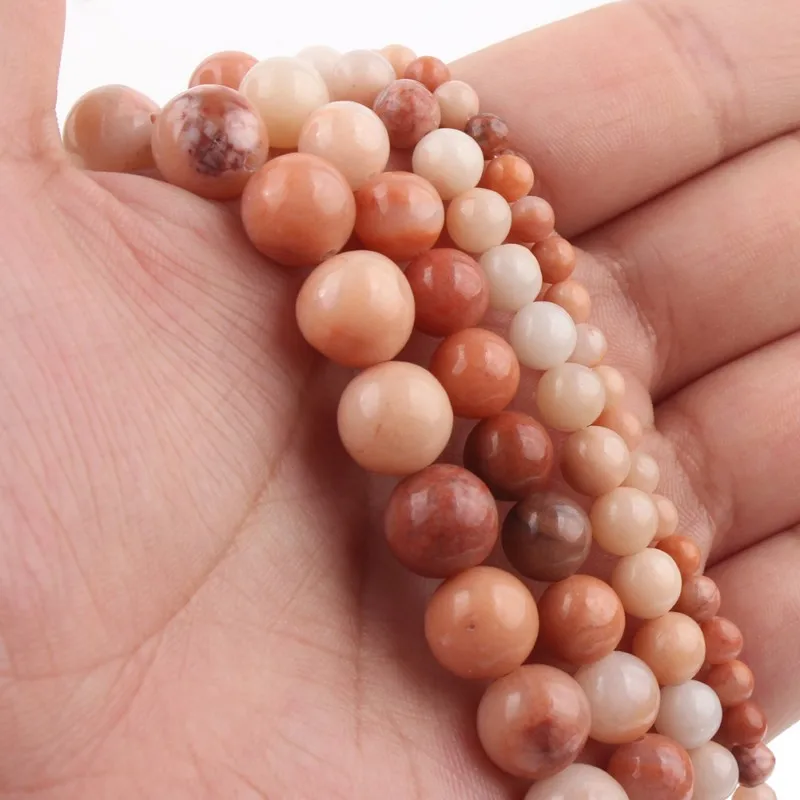

Natural Stone Beads Smooth Pink Aventurine Round Spacer Beads for Jewelry Making Charm Bracelet Necklace DIY Handmade Accessory