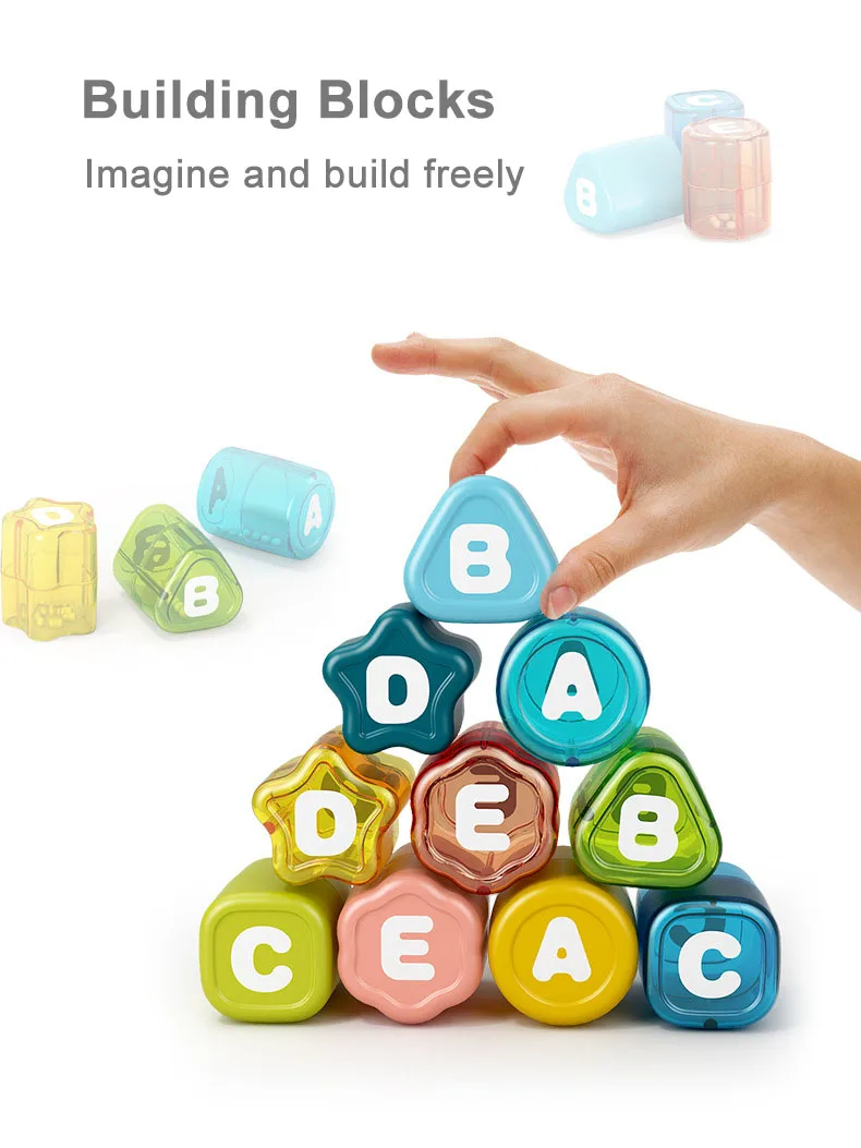 

Baby Educational Montessori Bath Toys Water Game Spray Toy Alphabet Cognition Balance Water Toy Stacking Toys For Children