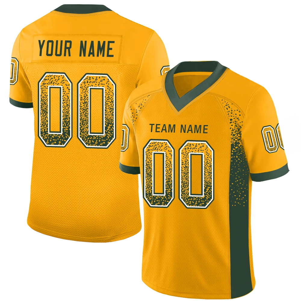 Wholesale Custom Football Jersey Rugby Jersey Gradient Printing Team Name Number Cool Training Game Short Shirt For Men&Boy