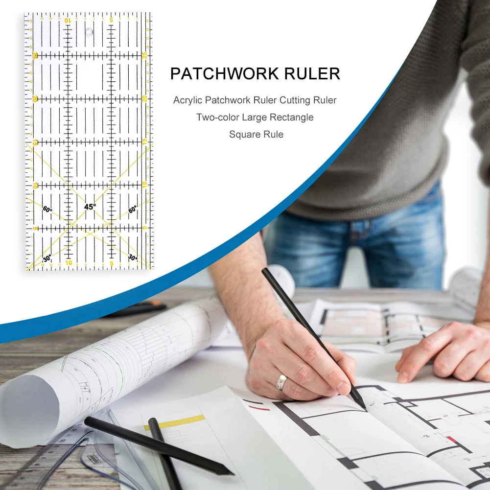 

Прозрачная искусственная школьная линейка для лоскутного шитья, средство для резки, квилтинга, шитья своими руками, измерительный инструме...