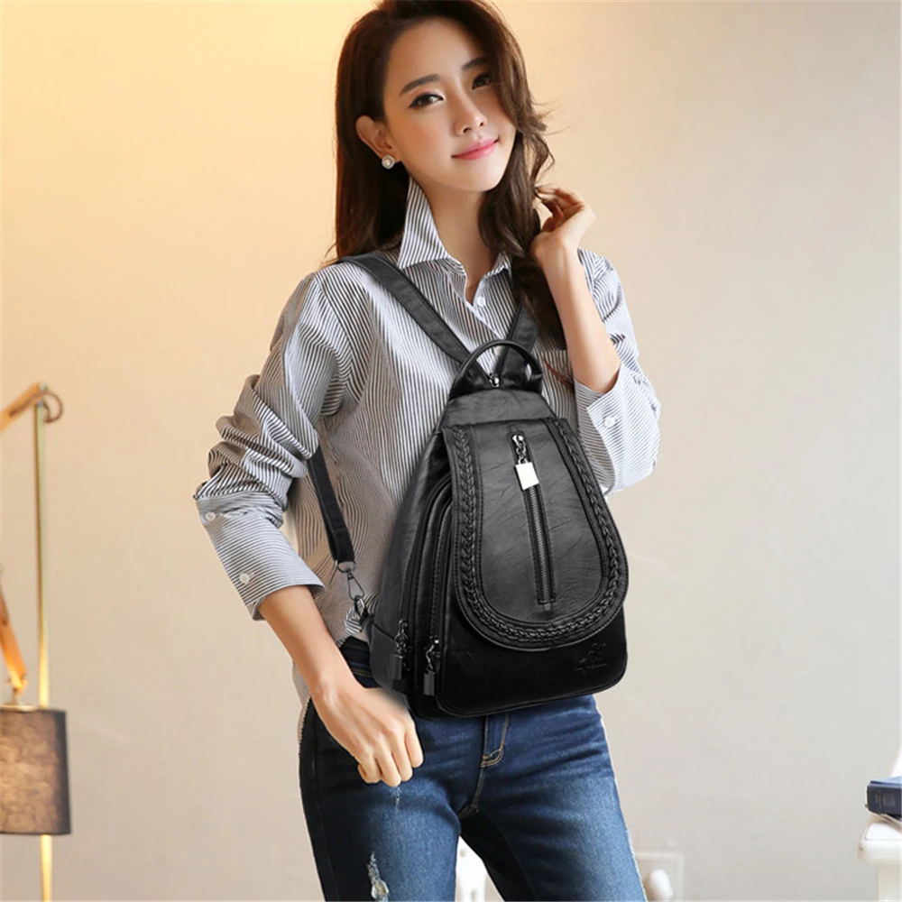Повседневный женский кожаный рюкзак, высококачественный рюкзак, женские школьные сумки для девочек-подростков, женский маленький рюкзак для путешествий, Mochila