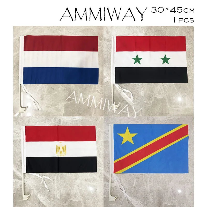 AMMIWAY 30x45 см 1 шт. Нидерланды Сирия Египет Конго окно Автомобильный флаг полиэстер