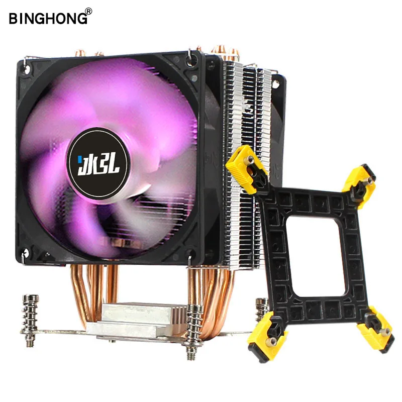 BINGHONG Процессор кулер RGB вентилятор 90 мм 4 Pin PWM тепловая труба Кулер Мастер один