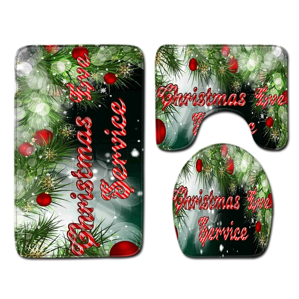 Рождественский домашний декор для ванной комнаты Впитывающий Коврик подставка