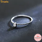 Женское кольцо с фианитом Trustdavis, простое Сверкающее кольцо из натурального серебра 925 пробы с кубическим цирконием, размер 5, 6, 7, 8, DT05