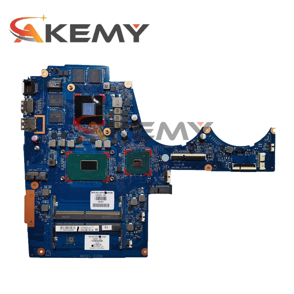 Kaufen L30703-001 Für HP 15-AX Serie Laptop Motherboard DAG35NMB8C0 TPN-Q173 Bord I7-8750H DDR4 GTX1050