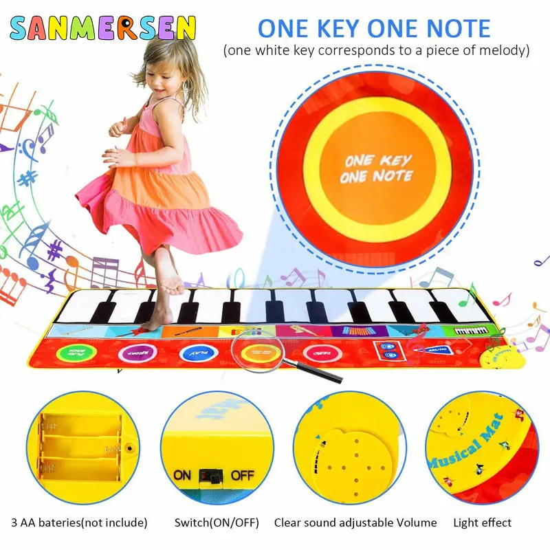 Детское музыкальное одеяло для пианино музыкальные игровые коврики детское