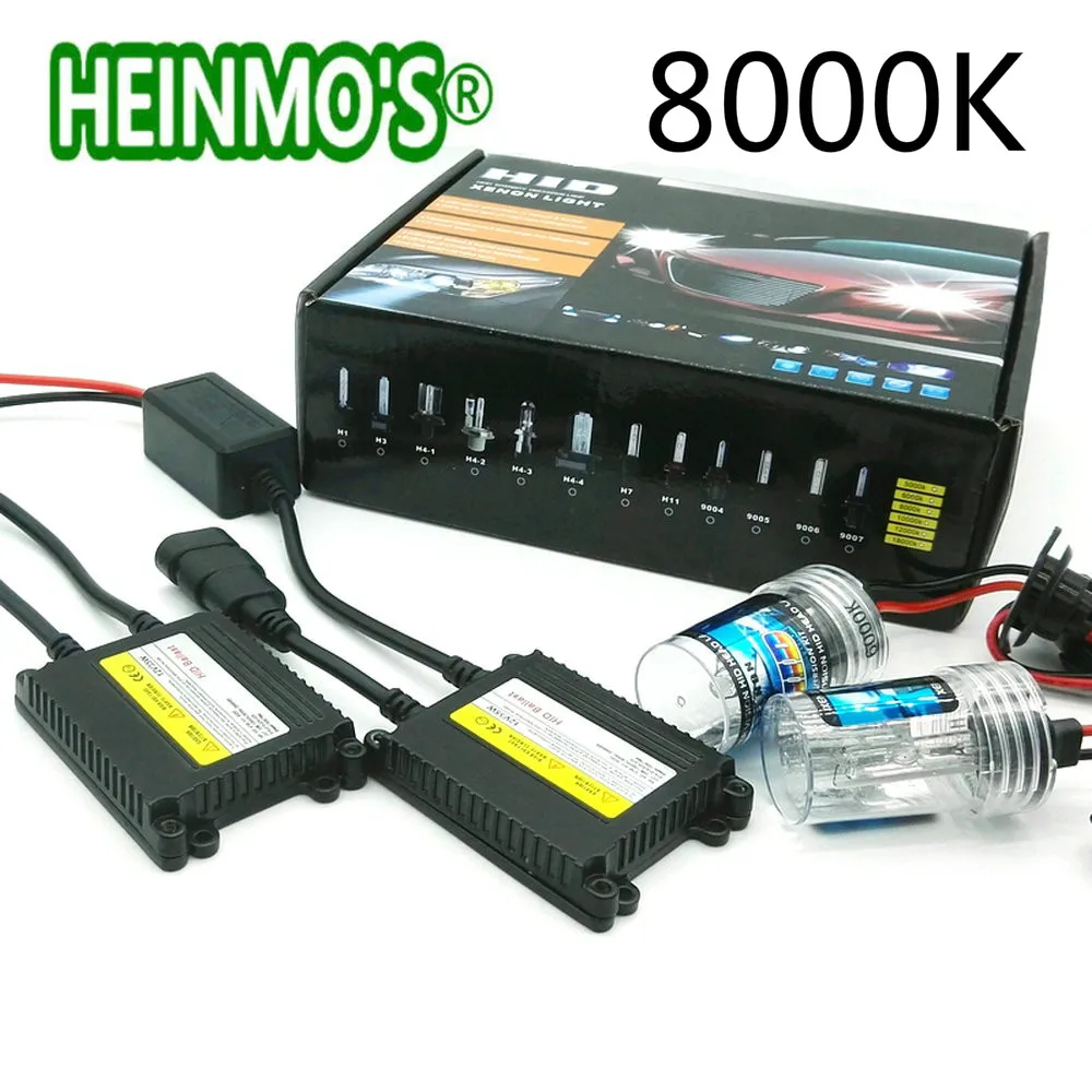 One Whole kit 8000k 55 Вт ксенон HID H1 комплект ксенон H7 головной светильник s HID H11 H3 H8 H9 автомобильный светильник Высокий Низкий H4 HID ксеноновая лампа 4300 К 6000 К 8000 К 9005 9006 Лампа - Испускаемый цвет: One Whole kit 8000k