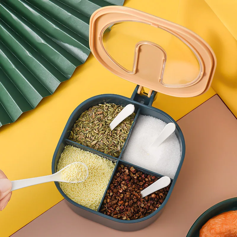 

Multi-style Materials Box Set kitchen accessories Plastic Four-style Materials Seasoning Pot Salt Pot for home kitchen tools