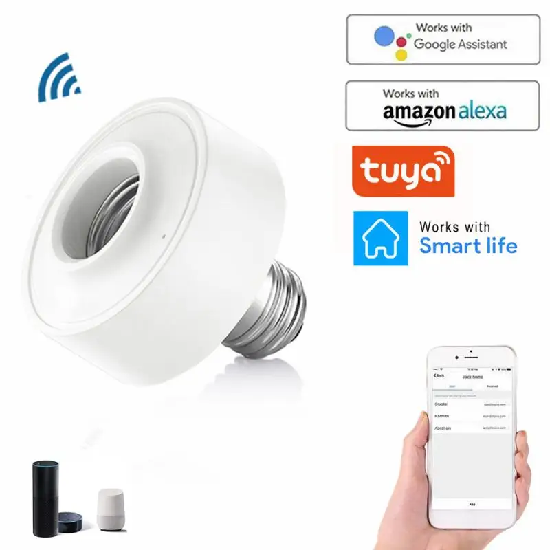 

Держатель для лампы Tuya Smart Life с поддержкой Wi-Fi, E26, E27