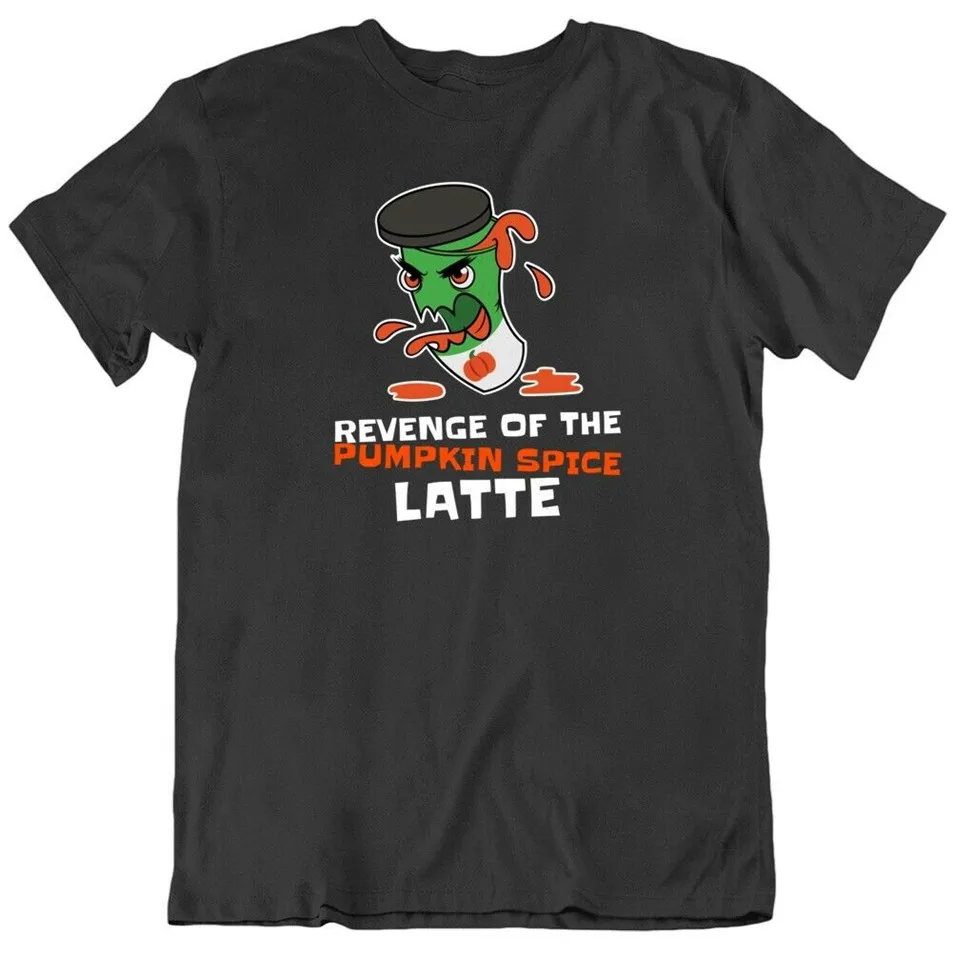 Футболка На Хэллоуин в стиле Харадзюку с надписью Revenge Of The Pumpkin Spice Latte Coffee