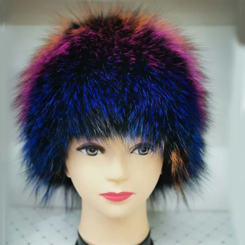 

Шапка-бомбер женская из натурального меха, Русская Шапка-бомбер из лисьего меха, утолщенная шапка с животными