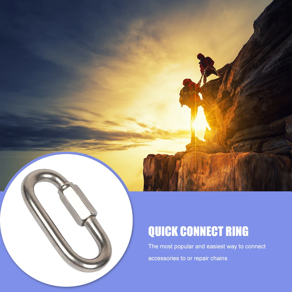

Chain Connecting Ring Buckle Climbing Gear Carabiner Travelling Stainless Steel Quick Links Easy Carrying Portable Parts