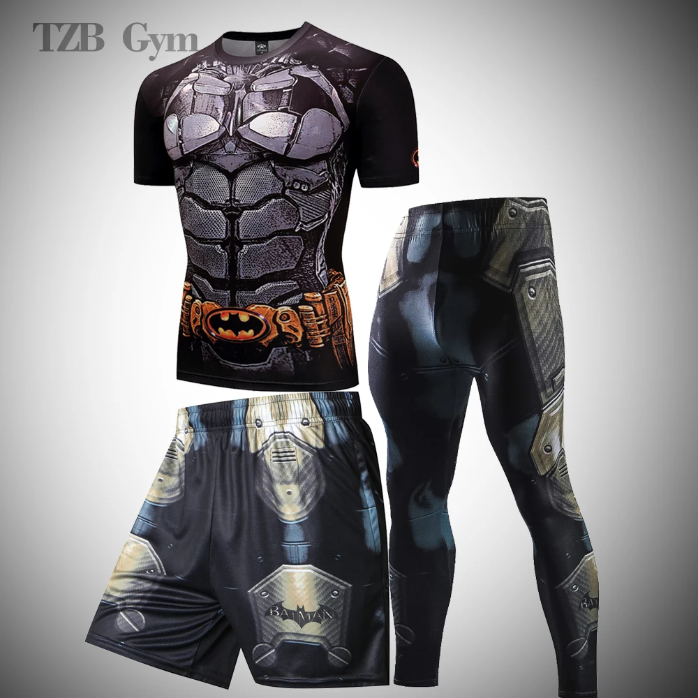 

Rashguard Men's Running Sportswear Gym Boxing Jiu Jitsu Jogging Compression 3D Printed Sports Suit Basketball Quick Drying Suit