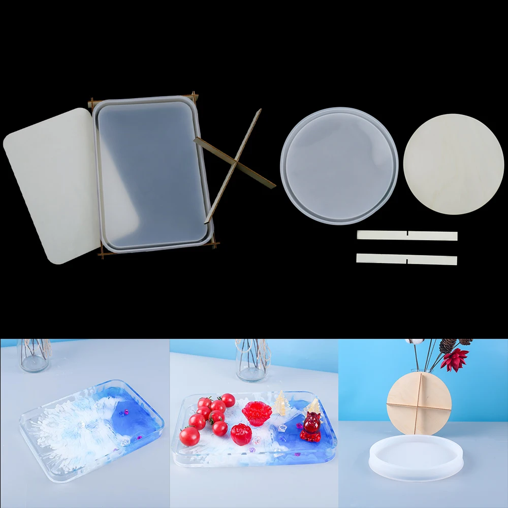 

Прямоугольная эпоксидная смола, форма, круглая тарелка для хранения тарелок, форма для фруктов, большая пластинчатая литьевая форма для DIY р...