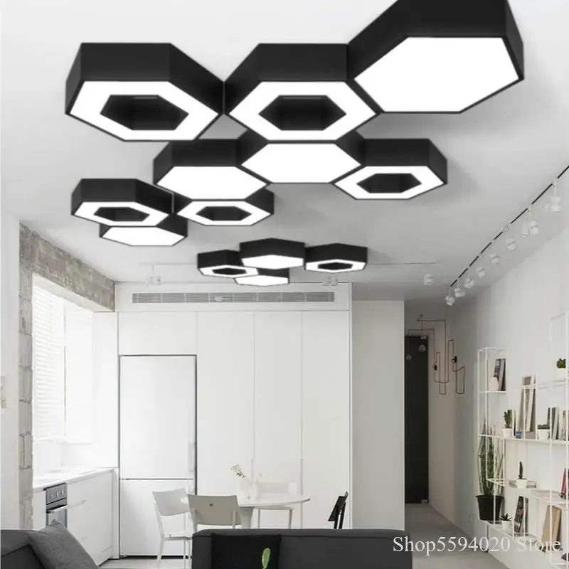 Современные Геометрические светодиодный Потолочные светильники с Сотами для