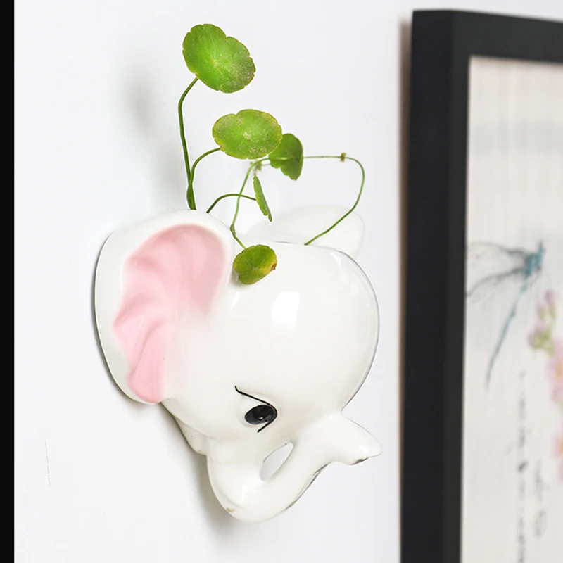Декор Комнаты Cute Elephant Hanging Planter Ceramic Ower Pots Gardening Container Animal Decor For Indoor Outdoor Home | Дом и сад