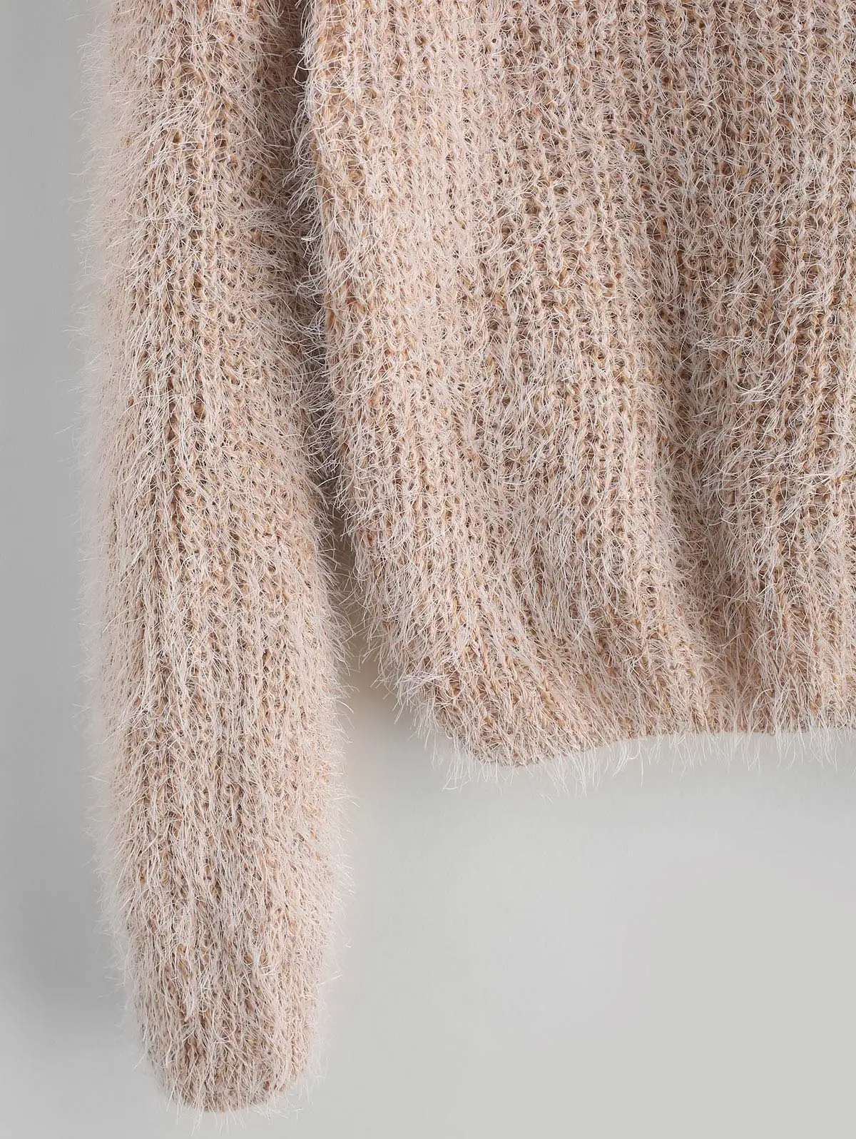 ZAFUL Pullover Fuzzy Heathered Sweater Fluffy Faux Fur Short Round Neck Elastic Daily Women Autumn Winter Pullovers Tops | Женская